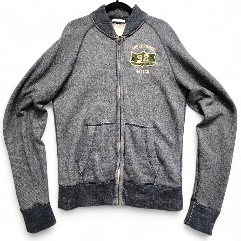 Abercrombie Fitch Muscle Sweatshirt Mens XL (Fits as Large) Full Zip Fleece Y2K